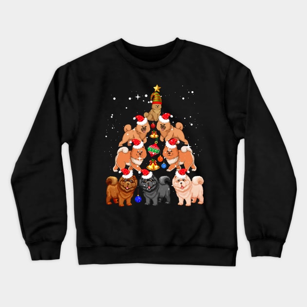 Chow Chow Christmas Tree Crewneck Sweatshirt by IainDodes